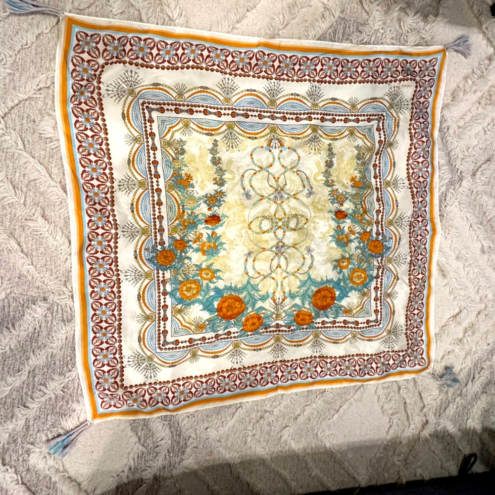 Johnny Was Tassel Silk Scarf